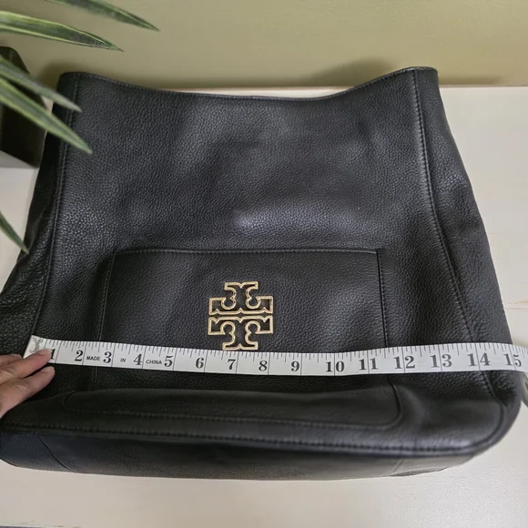 Tory BurchBritten Black Leather Hobo Bag